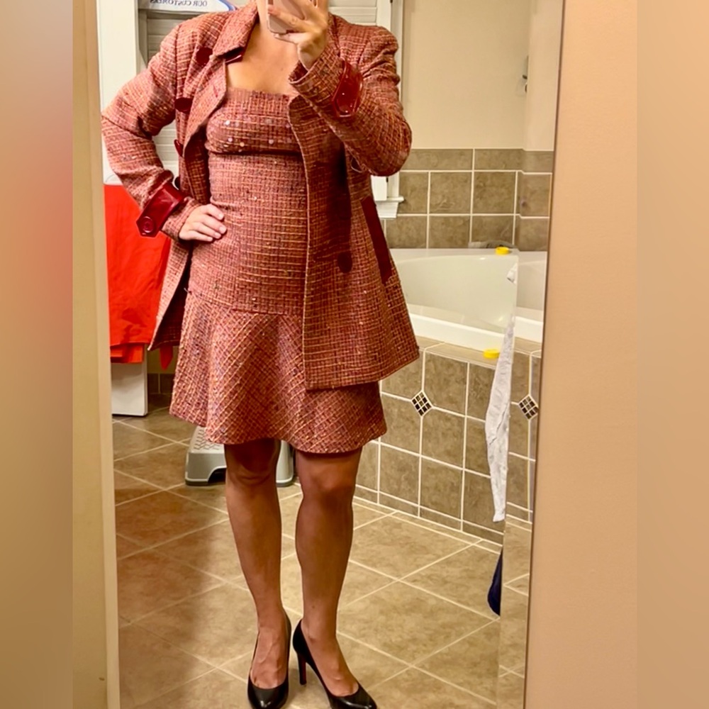 REDUCED! Bebe tweed- long jacket and dress